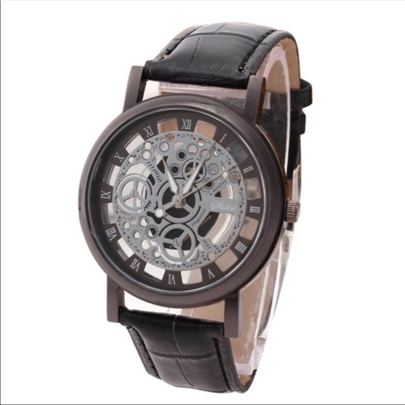 Men's Steampunk Stainless Steel Quartz Wrist Watch - Picture 5 of 8